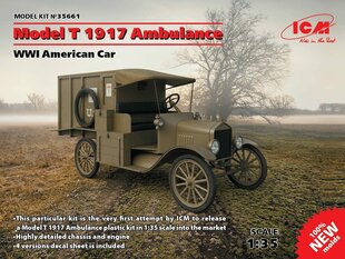 Kokoonpantava malli ICM 35661 Model T 1917 Ambulance, WWI American Car 1/35 hinta ja tiedot | Koottavat pienoismallit | hobbyhall.fi