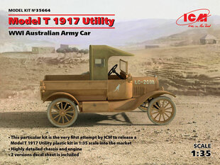 Kokoonpantava malli ICM 35664 Malli T 1917 Utility, WWI Australian Army Car 1/35 hinta ja tiedot | Koottavat pienoismallit | hobbyhall.fi
