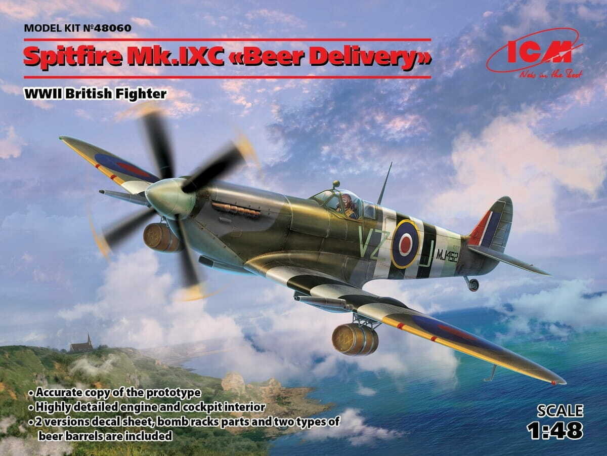 Kokoonpantava malli ICM 48060 Spitfire Mk.IXC "Beer Delivery", WWII British Fighter 1/48 hinta ja tiedot | Koottavat pienoismallit | hobbyhall.fi