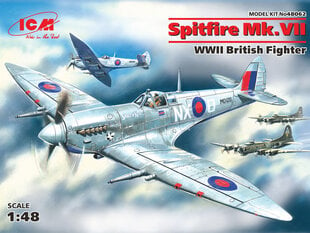 Koottava pienoismalli ICM 48062 Spitfire Mk.VII, WWII British Fighter 1/48 hinta ja tiedot | ICM Urheilu ja vapaa-aika | hobbyhall.fi