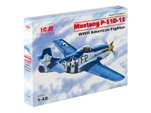 Koottava pienoismalli ICM 48151 Mustang P-51D-15, WWII amerikkalainen hävittäjä 1/48 hinta ja tiedot | Koottavat pienoismallit | hobbyhall.fi