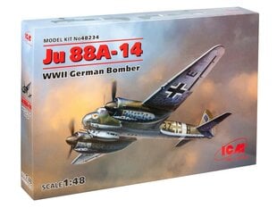 Koottava pienoismalli ICM 48234 Ju 88A-14, saksalainen pommikone 1/48 hinta ja tiedot | ICM Urheilu ja vapaa-aika | hobbyhall.fi