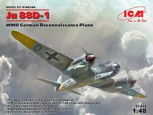 Kokoonpantava malli ICM 48240 Ju 88D-1, WWII German Reconnaissance Plane 1/48 hinta ja tiedot | Koottavat pienoismallit | hobbyhall.fi