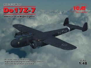 Kokoonpantava malli ICM 48245 Do 17Z-7, WWII German Night Fighter 1/48 hinta ja tiedot | Koottavat pienoismallit | hobbyhall.fi