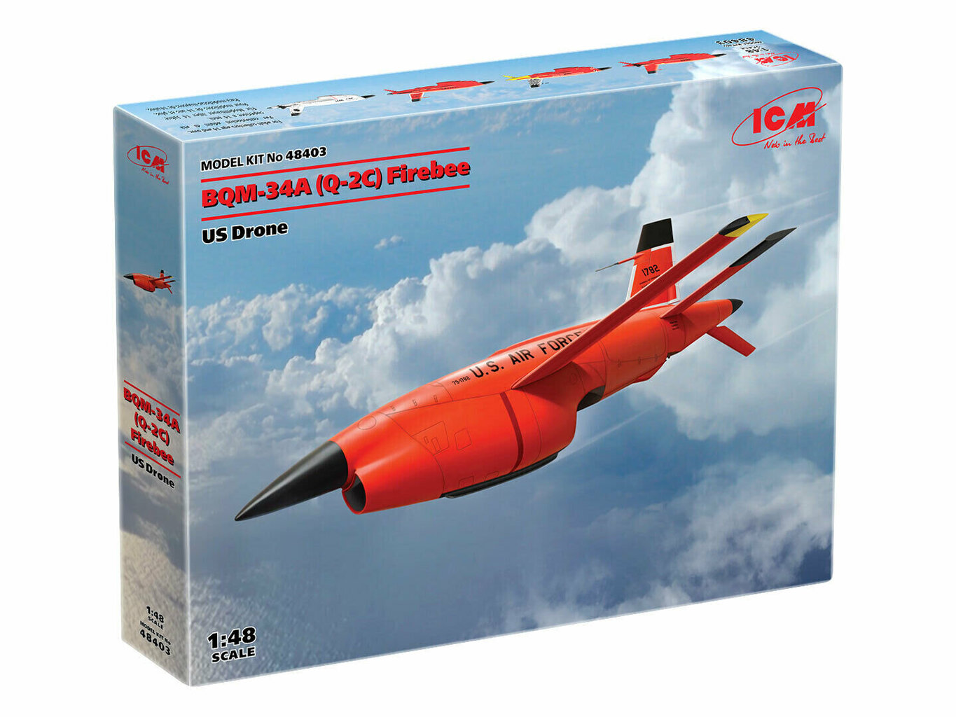 Kokoonpantava malli ICM 48403 (BQM-34A) Q-2C Firebee, US Drone (2 konetta ja lentäjät) 1/48 hinta ja tiedot | Koottavat pienoismallit | hobbyhall.fi