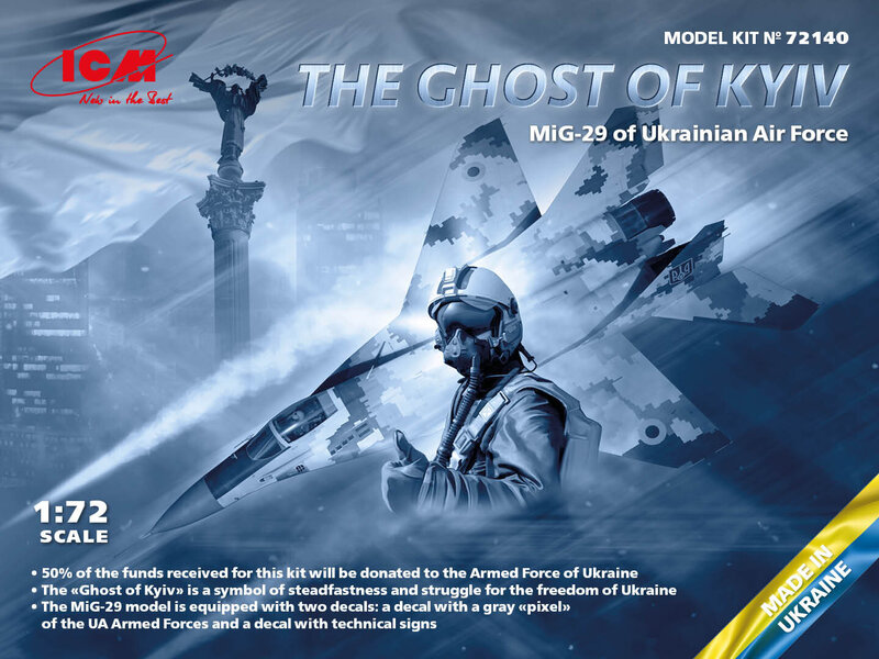 Liimattava malli ICM 72140 MIG-29 of Ukrainian Air Force THE GHOST OF KYIV 1/72