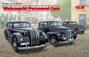 Kokoonpantava malli ICM DS3504 Wehrmacht Personnel Cars (Kadett K38 Saloon, Kapitan Saloon, Admiral Saloon) 1/35 hinta ja tiedot | Koottavat pienoismallit | hobbyhall.fi