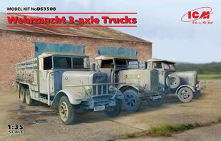 Liimattava malli ICM DS3508 Wehrmacht 3-axle Trucks (Henschel 33D1, Krupp L3H163, LG3000) 1/35 hinta ja tiedot | Koottavat pienoismallit | hobbyhall.fi