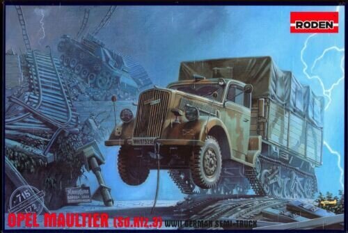 Liimattava pienoismalli Roden 715 Opel Blitz Maultier Semi-Truck 1/72 hinta ja tiedot | Koottavat pienoismallit | hobbyhall.fi