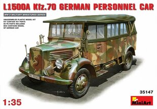 Liimattava malli MiniArt 35147 L1500A (Kfz.70) German Personnel Car 1/35 hinta ja tiedot | Koottavat pienoismallit | hobbyhall.fi