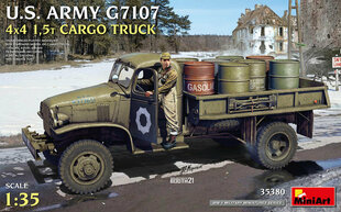 Liimattava malli MiniArt 35380 US Army G7107 4X4 1,5t Cargo Truck 1/35 hinta ja tiedot | Koottavat pienoismallit | hobbyhall.fi