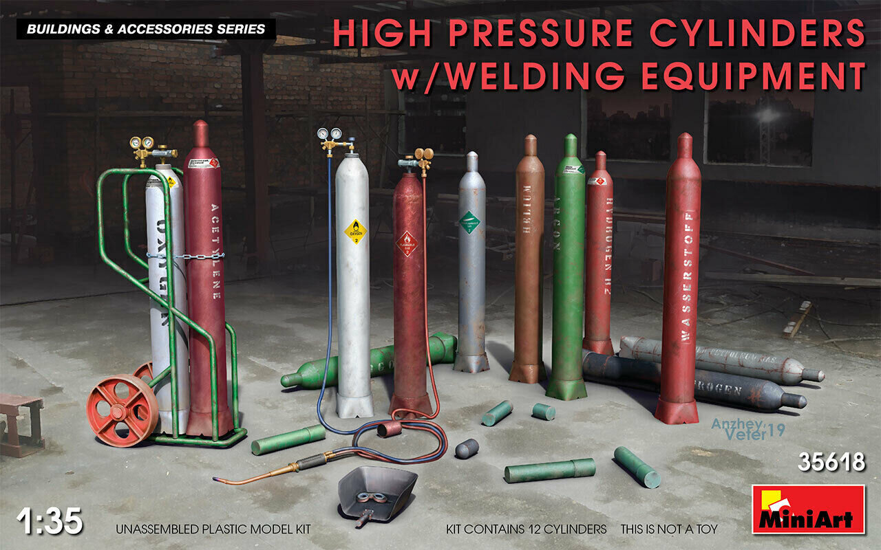 Liimattava malli MiniArt 35618 High Pressure Cylinders w/Welding Equipment 1/35 hinta ja tiedot | Koottavat pienoismallit | hobbyhall.fi