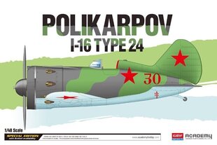 Liimattava pienoismalli Academy 12314 Polikarpov I-16 Tyyppi 24 1/48 hinta ja tiedot | Koottavat pienoismallit | hobbyhall.fi