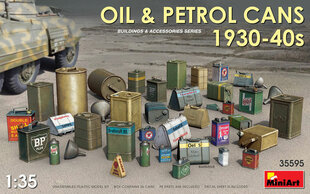 Liimattava malli MiniArt 35595 Oil & Petrol Cans 1930-40s 1/35 hinta ja tiedot | Koottavat pienoismallit | hobbyhall.fi