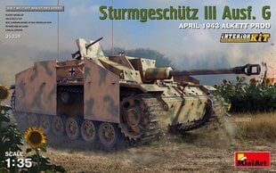 Liimattava malli MiniArt 35338 Sturmgeschutz III Ausf. G April 1943 Alkett Prod. Interior Kit 1/35 hinta ja tiedot | Koottavat pienoismallit | hobbyhall.fi
