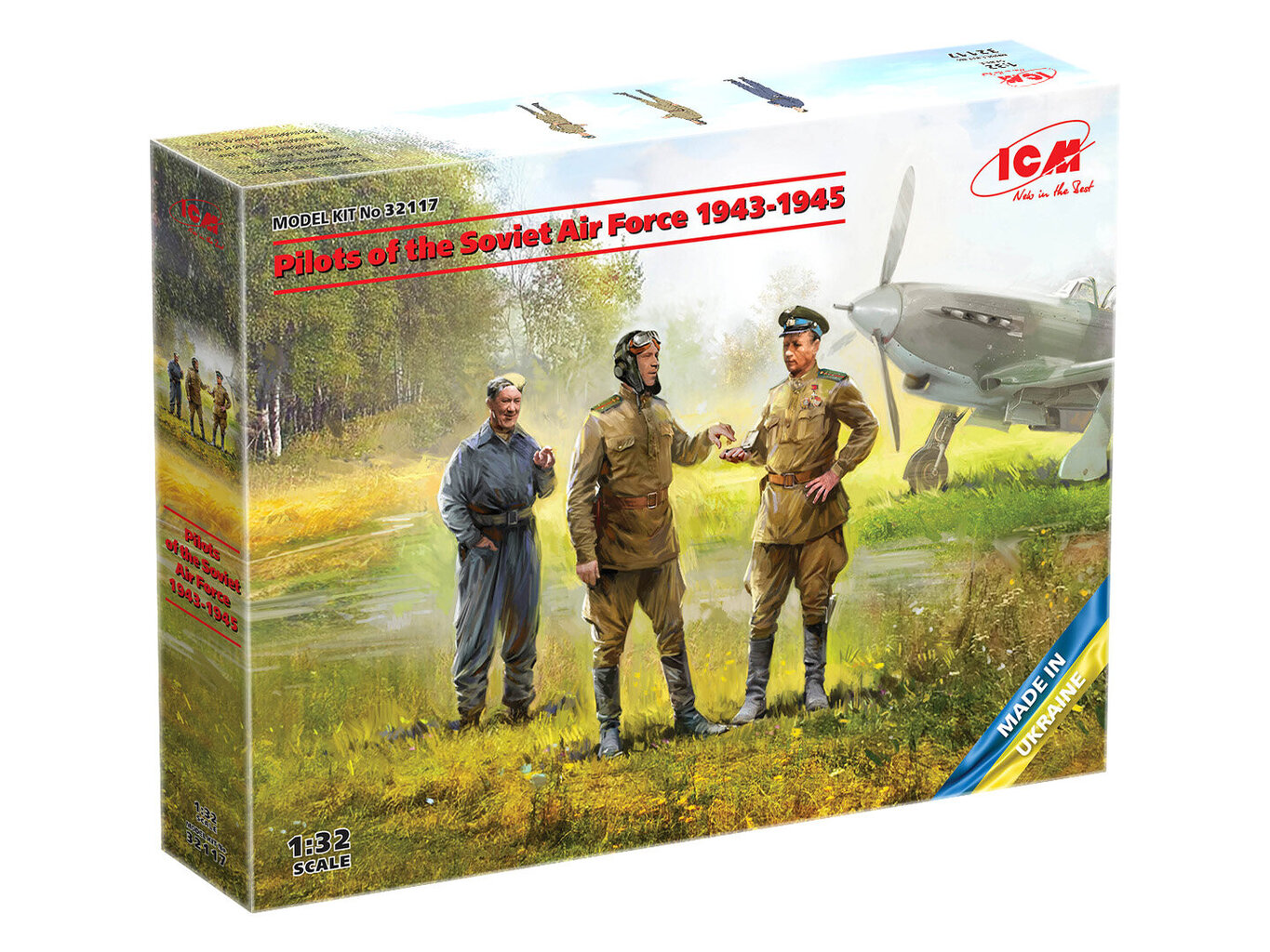 Liimattava malli ICM 32117 Pilots of the Air Force 1943-1945 1/32 hinta ja tiedot | Koottavat pienoismallit | hobbyhall.fi