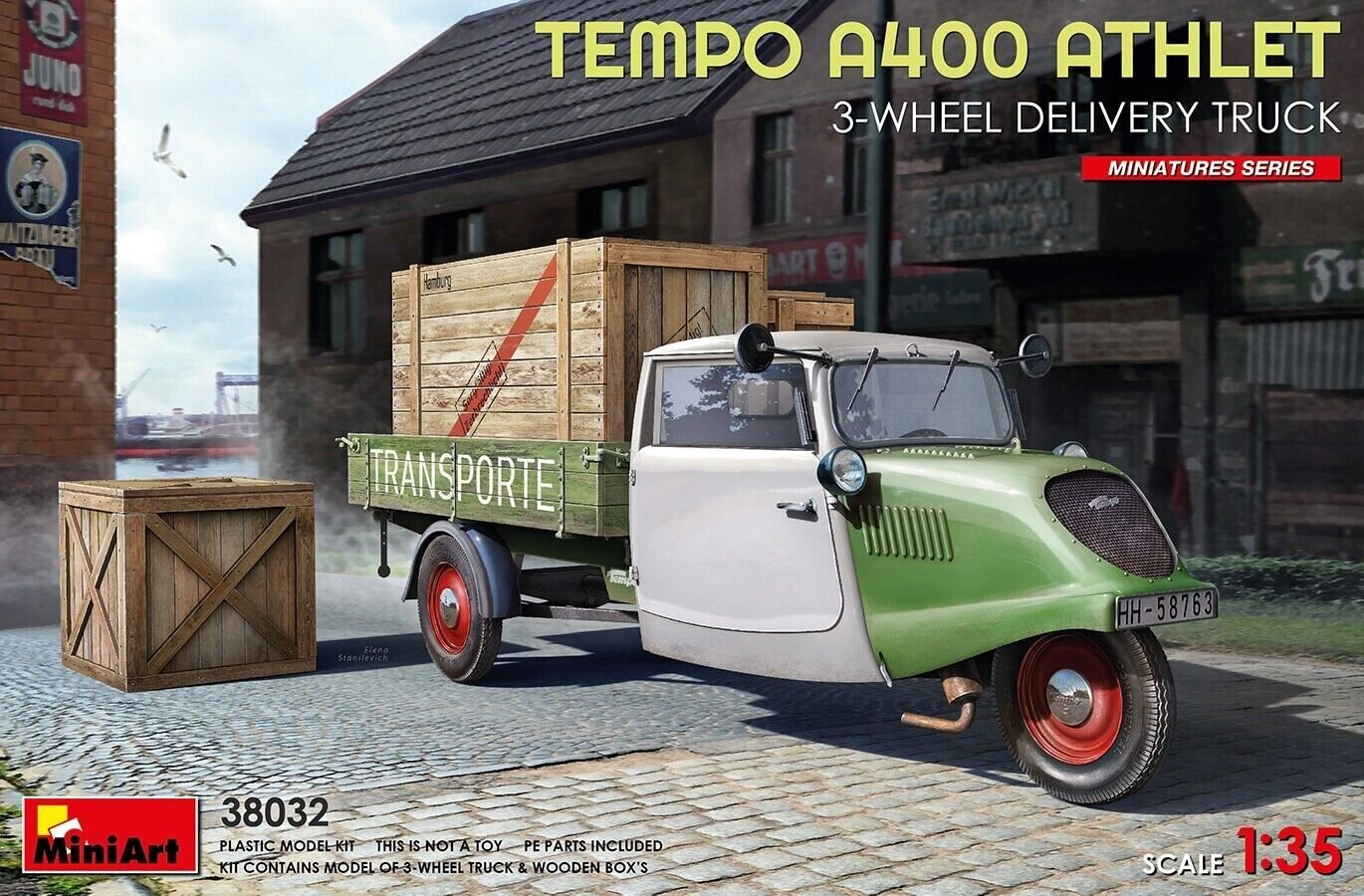 Liimattava malli MiniArt 38032 Tempo A400 Athlet 3-Wheel Delivery Truck 1/35 hinta ja tiedot | Koottavat pienoismallit | hobbyhall.fi