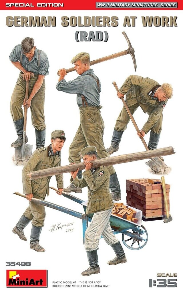 Liimattava malli MiniArt 35408 German Soldiers at Work (RAD) Special Edition 1/35 hinta ja tiedot | Koottavat pienoismallit | hobbyhall.fi