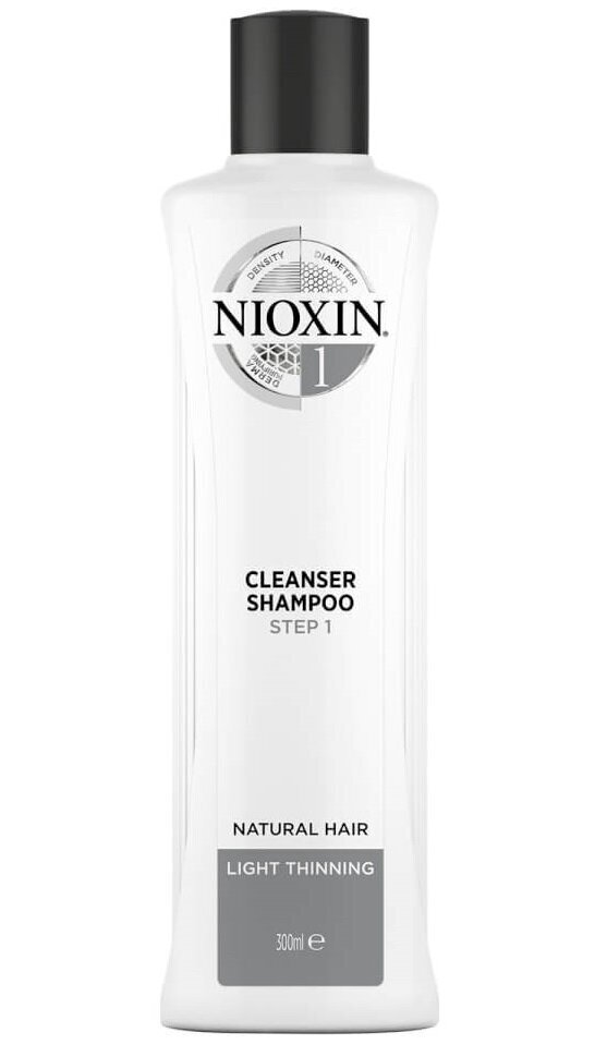Puhdistava shampoo pehmeille, ohuille luonnollisille hiuksille Nioxin System 1.300 ml hinta ja tiedot | Shampoot | hobbyhall.fi
