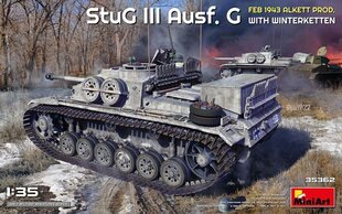 Liimattava malli MiniArt 35362 StuG III Ausf. G Feb 1943 Alkett Prod. with Winterketten 1/35 hinta ja tiedot | MiniArt Urheilu ja vapaa-aika | hobbyhall.fi