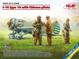 Liimattava malli ICM 32008 I-16 type 10 with Chinese Pilots 1/32 hinta ja tiedot | Koottavat pienoismallit | hobbyhall.fi