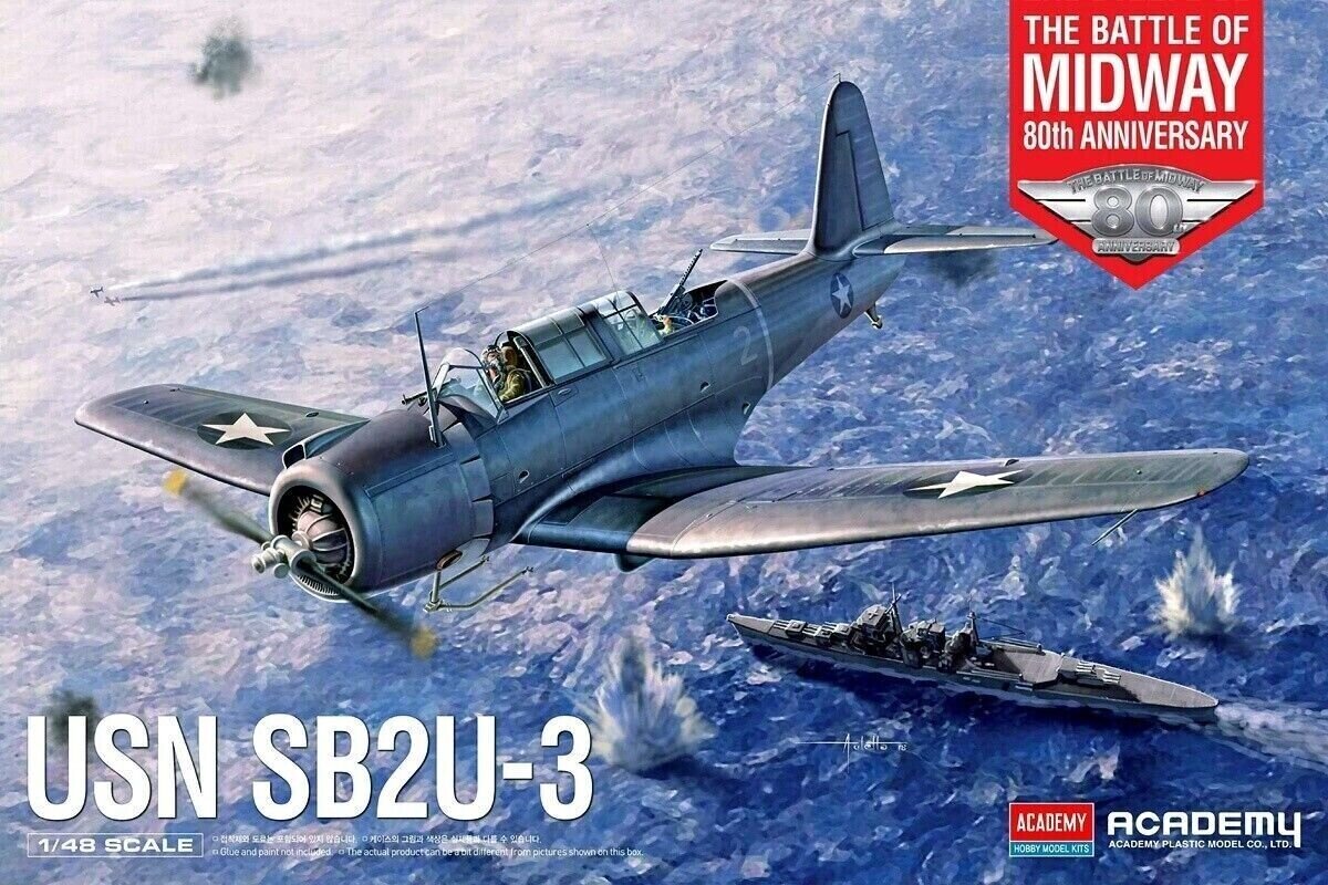 Liimattava malli Academy Hobby 12350 USN SB2U-3 "Battle of Midway" 80th Anniversary 1/48 hinta ja tiedot | Koottavat pienoismallit | hobbyhall.fi