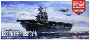 Liimattava malli Academy Hobby 14409 USS Enterprise CV-6 "Battle of Midway" 1/700 hinta ja tiedot | Koottavat pienoismallit | hobbyhall.fi