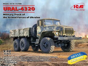 Liimattava malli ICM 72708 Military Truck of the Armed Forces of Ukraine URAL-4320 1/72 hinta ja tiedot | Koottavat pienoismallit | hobbyhall.fi