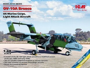 Liimattava malli ICM 48305 Light Attack Aircraft OV-10А Bronco US Marine Corps 1/48 hinta ja tiedot | Koottavat pienoismallit | hobbyhall.fi