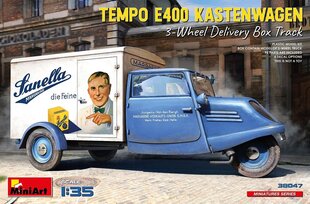 Liimattava malli MiniArt 38047 Tempo E400 Kastenwagen 3-Wheel Delivery Box Track 1/35 hinta ja tiedot | Koottavat pienoismallit | hobbyhall.fi