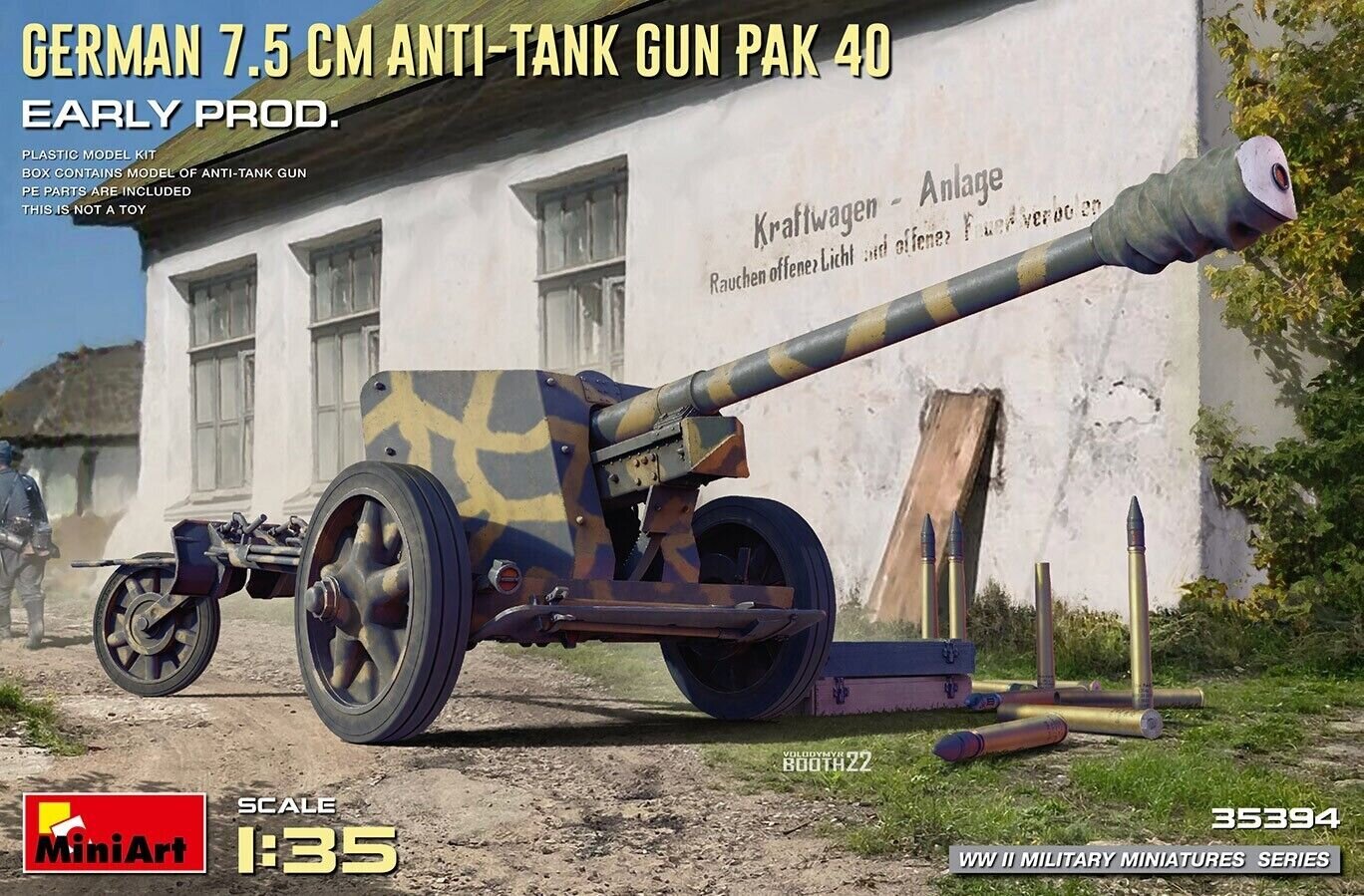 Liimattava malli MiniArt 35394 German 7.5cm Anti-Tank Gun PaK 40 Early Prod 1/35 hinta ja tiedot | Koottavat pienoismallit | hobbyhall.fi