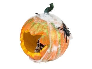 Europalms Halloween-kurpitsa hämähäkinseitillä, 25 cm hinta ja tiedot | Juhlakoristeet | hobbyhall.fi