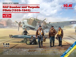 Liimattava malli ICM 48090 RAF Bomber and Torpedo Pilots (1939-1945) 1/48 hinta ja tiedot | Koottavat pienoismallit | hobbyhall.fi