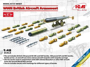Liimattava pienoismalli ICM 48407 WWII British Aircraft Armament 1/48 hinta ja tiedot | Koottavat pienoismallit | hobbyhall.fi