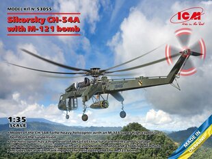 Liimattava malli ICM 53055 US Heavy Helicopter Sikorsky CH-54A with M-121 Bomb 1/35 hinta ja tiedot | Koottavat pienoismallit | hobbyhall.fi