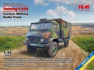 Liimattava malli ICM 35137 German Military Radio Truck Unimog S 404 1/35 hinta ja tiedot | Koottavat pienoismallit | hobbyhall.fi