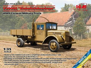 Liimattava malli ICM 35409 WWII German Military Truck V3000S Einheitsfahrerhaus 1/35 hinta ja tiedot | Koottavat pienoismallit | hobbyhall.fi