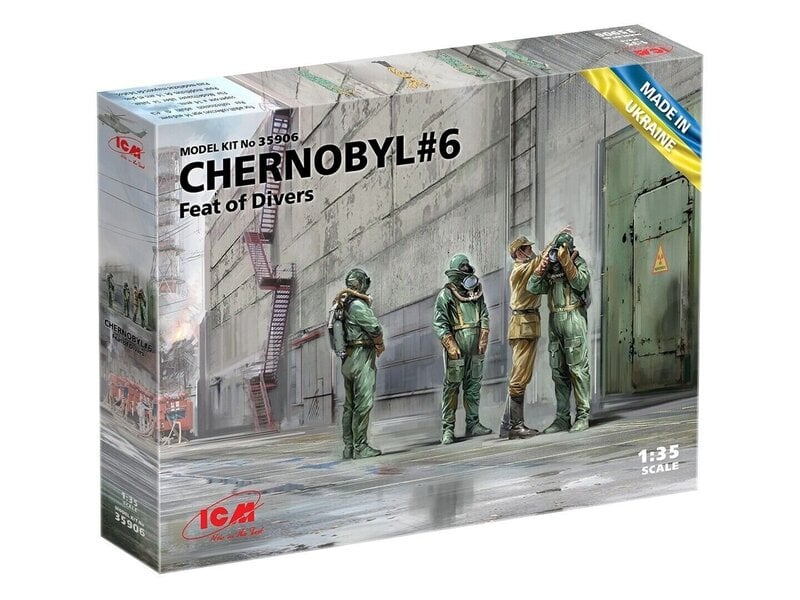 Liimattava malli ICM 35906 Chernobyl #6 Feat of Divers (3 hahmoa) 1/35