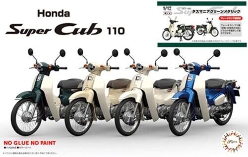 Liimattava malli Fujimi B-NX-No7 Honda Super Cub110 (Tasmania Green Metallic) 141978 1/12 1/12 hinta ja tiedot | Koottavat pienoismallit | hobbyhall.fi