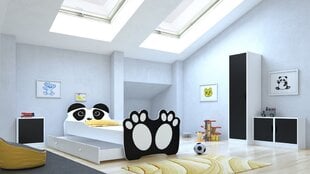 Lasten sänky ADRK Furniture Bear 144, 70x140 cm, valkoinen/musta hinta ja tiedot | Lastensängyt | hobbyhall.fi