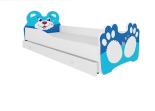 Lasten sänky ADRK Furniture Bear, 80x160 cm, valkoinen/sininen hinta ja tiedot | Lastensängyt | hobbyhall.fi