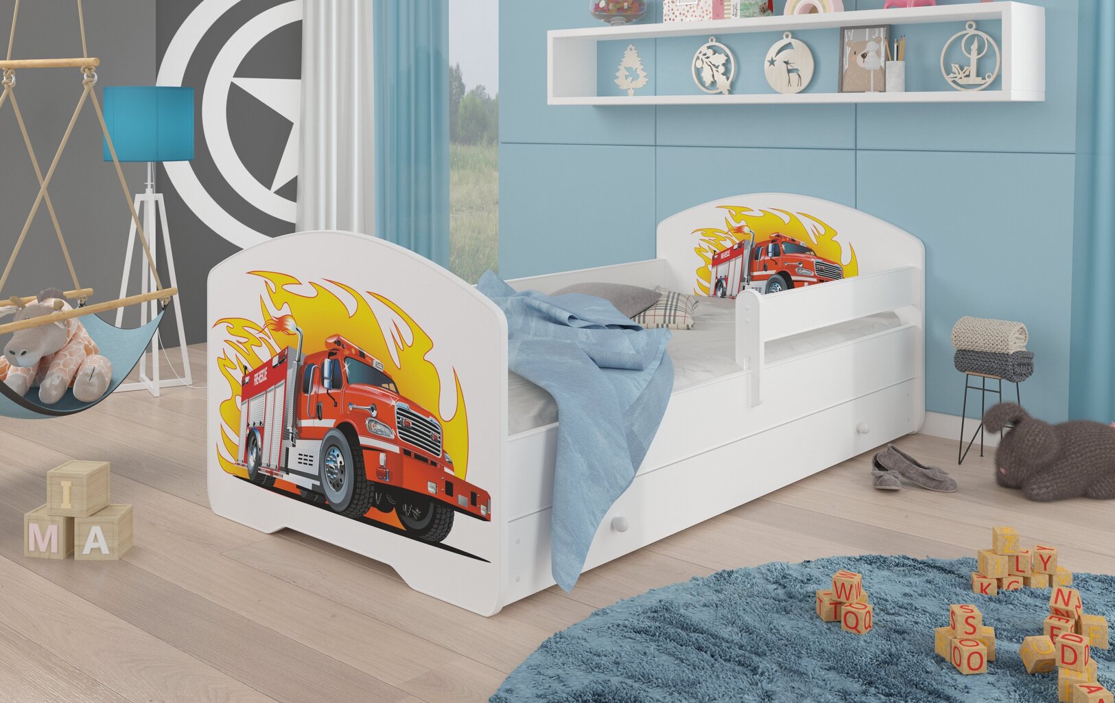 Lasten sänky ADRK Kalusteet Pepe Fire Truck, 70x140 cm, eri värejä hinta ja tiedot | Lastensängyt | hobbyhall.fi