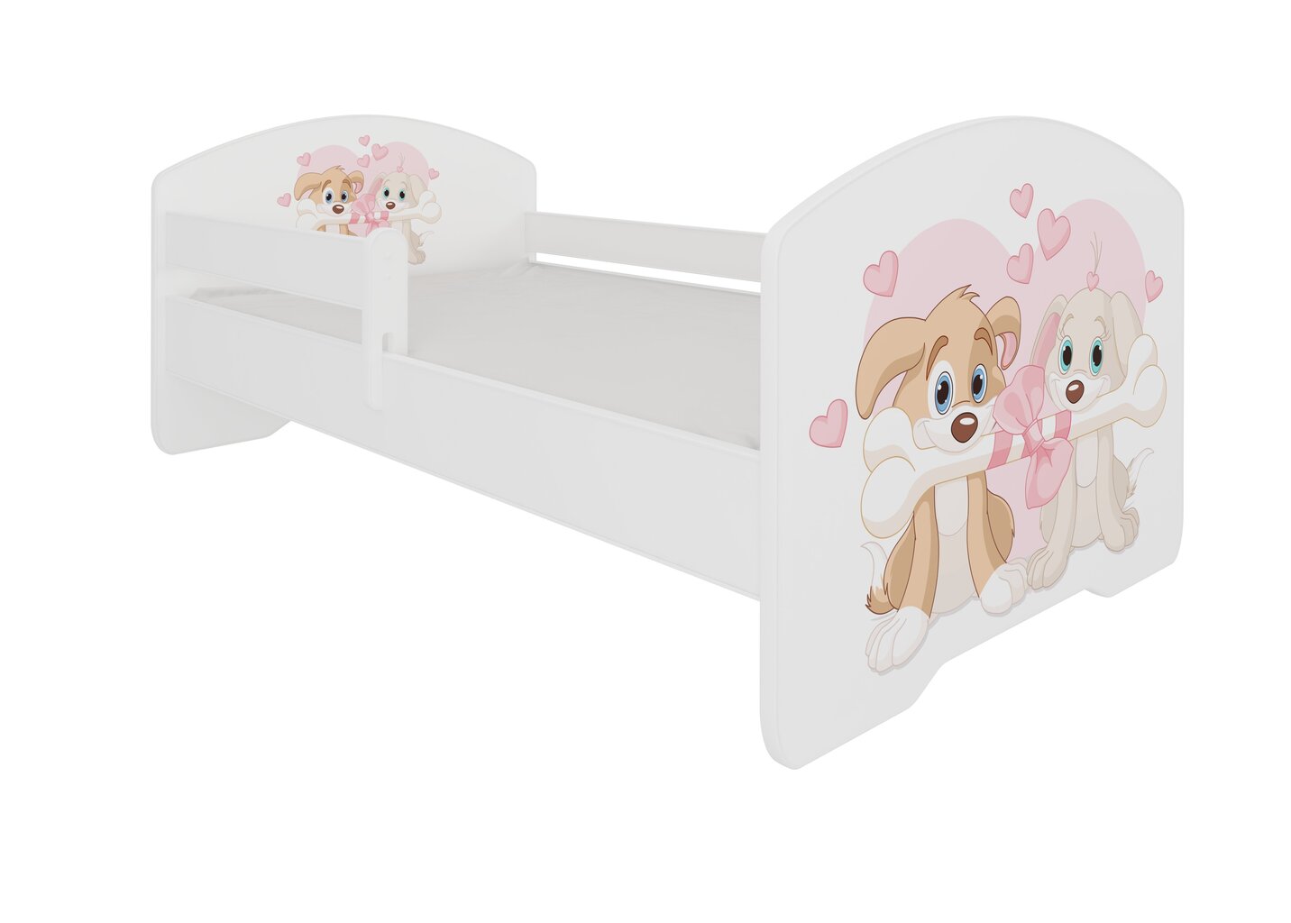 Lastensänky Adrk Furniture Pepe Dogs, 70x140 cm, valkoinen hinta ja tiedot | Lastensängyt | hobbyhall.fi