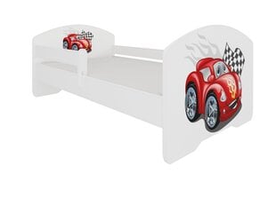Lastensänky ADRK Furniture Pepe Car Zigzag, 70x140 cm, valkoinen hinta ja tiedot | Lastensängyt | hobbyhall.fi