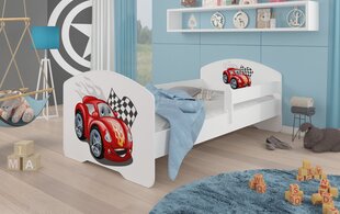 Lastensänky ADRK Furniture Pepe Car Zigzag, 70x140 cm, valkoinen hinta ja tiedot | Lastensängyt | hobbyhall.fi