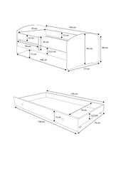 Lastensänky Adrk Furniture Pepe Police, 70x140 cm, valkoinen hinta ja tiedot | Lastensängyt | hobbyhall.fi