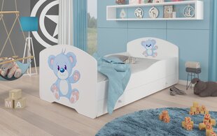 Lastensänky Adrk Furniture Pepe Blue Bear, 70x140 cm, valkoinen hinta ja tiedot | Lastensängyt | hobbyhall.fi