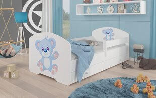 Lastensänky ADRK Furniture Pepe Bear turvalaidalla ja patjalla, 70x140 cm, eri värejä hinta ja tiedot | Lastensängyt | hobbyhall.fi