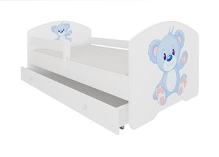 Lastensänky ADRK Furniture Pepe Bear turvalaidalla ja patjalla, 70x140 cm, eri värejä hinta ja tiedot | Lastensängyt | hobbyhall.fi