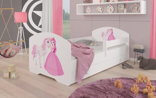 Lastensänky Adrk Furniture Pepe Princess and Horse, 70x140 cm, valkoinen hinta ja tiedot | Lastensängyt | hobbyhall.fi